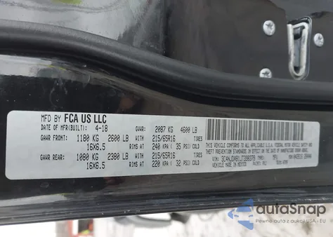 2018 Jeep Compass Sport 4X4 z USA, uszkodzony, nr VIN 3C4NJDAB1JT398379